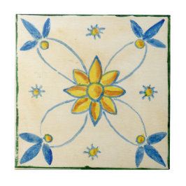 Azulejo pequeno cerâmico estilo siciliano “Rosa”