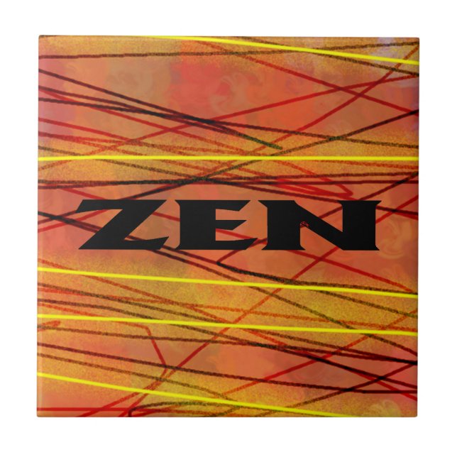 Azulejo pequeno com fio preto Zen (Frente)