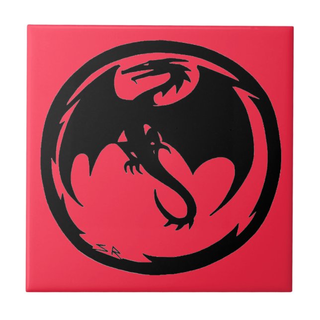 Azulejo pequeno de Coral do Dragão Negro (Frente)