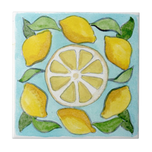 Azulejo pequeno estilo siciliano “Limões” (Frente)
