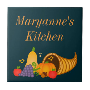 Azulejo Personalizado da Autumn Cornucopia