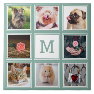 Azulejo personalizado de Fotografias e Monograma