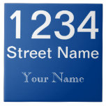 Azulejo Personalizado de Número de Casa<br><div class="desc">Faça seu próprio número de casa.  Adicione sua rua e o nome ou nome comercial.</div>