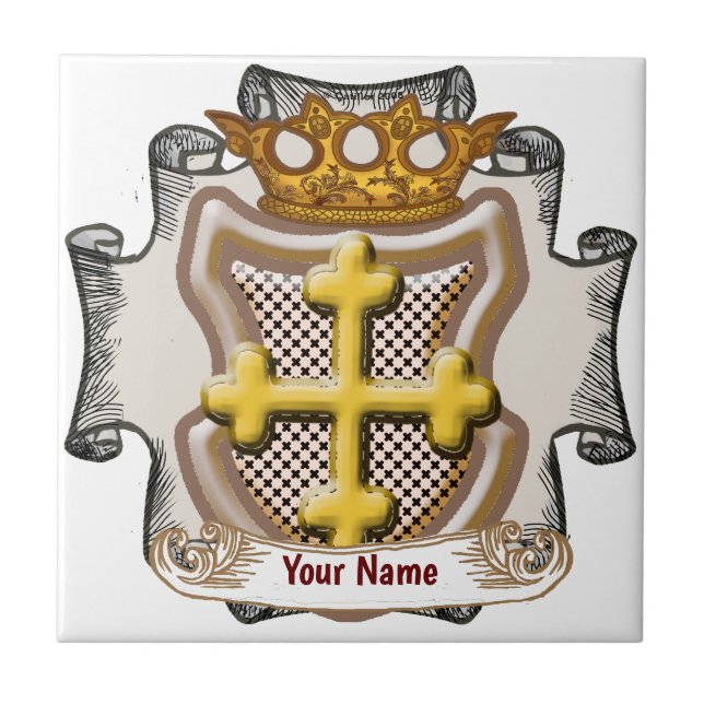 Azulejo personalizado do apelido cruzado do Dios (Frente)