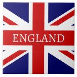 Azulejo personalizado quadrado largo bandeira do R<br><div class="desc">Bandeira britânica de bandeira grande azulejo quadrado. Design patriótico com pavilhão britânico do Reino Unido, Reino Unido Excelente, Inglaterra.</div>