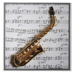 Azulejo Personalizável de Música Saxofone