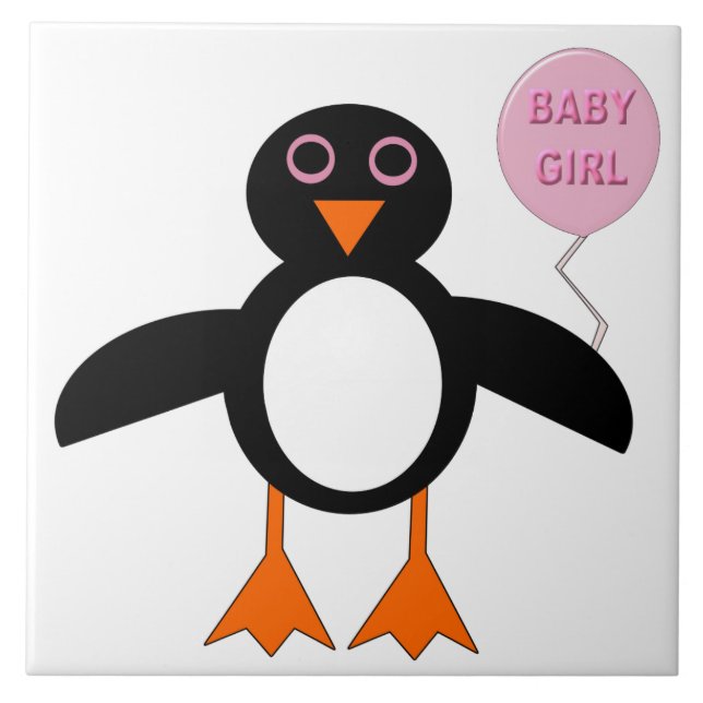 Azulejo Pinguim-Menina Rosa-Gelado (Frente)