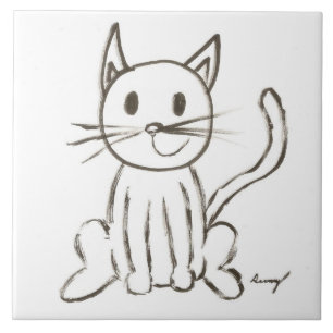 Azulejo pintado do gatinho