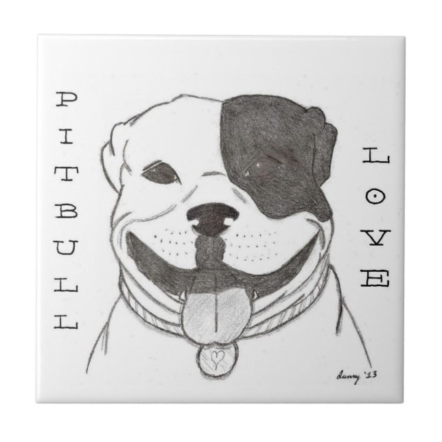 Azulejo Pitbull Love (Frente)