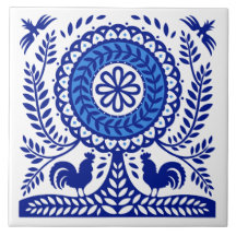 Azulejo Polonês da Árvore Azul
