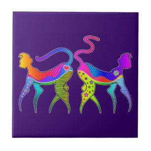 AZULEJO, PORTA COPOS ou TRIVET de KATZ do CAT do