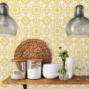 Azulejo Português do Mediterrâneo Amarelo Branco 4