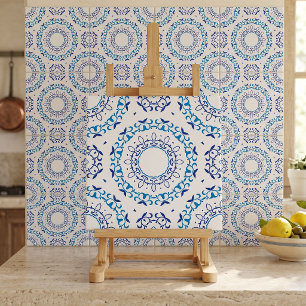 Azulejo português do Mediterrâneo azul e branco