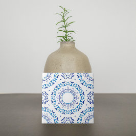 Azulejo português do Mediterrâneo azul e branco