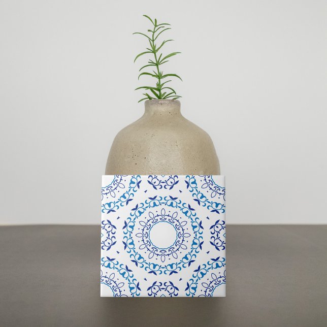 Azulejo português do Mediterrâneo azul e branco (Criador carregado)