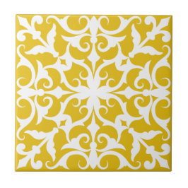 Azulejo Português Mediterrâneo Amarelo&Branco