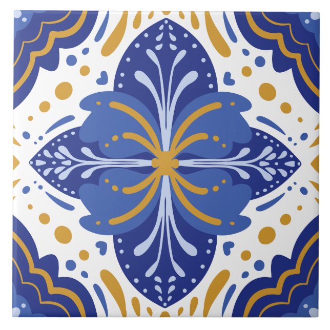 Azulejo Português Mediterrâneo Tradicional (Frente)