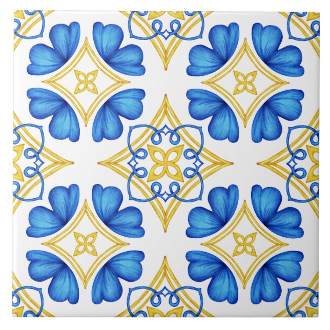 Azulejo Português Mediterrâneo Tradicional (Frente)