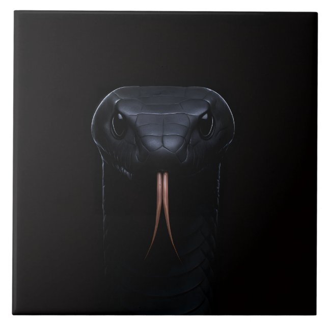 Azulejo preto 4 Luxe com Elegância Black Mamba (Frente)