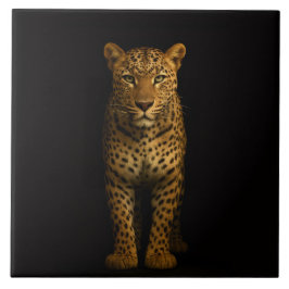 Azulejo Preto 4 Luxe com Leopardo Majestoso