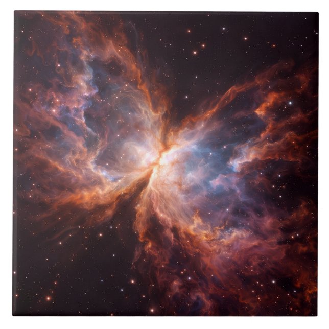 Azulejo Preto 4 Luxo com Nebulosa Borboleta (Frente)