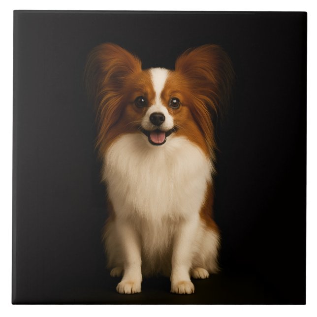 Azulejo Preto 4 Luxo com Papillon Toy Refinado (Frente)
