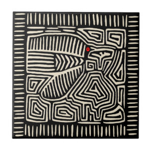 Azulejo Preto de Pássaro Indiano Kuna