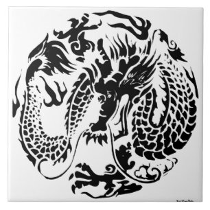 Azulejo preto do dragão