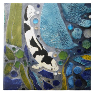 Azulejo preto e branco de Koi