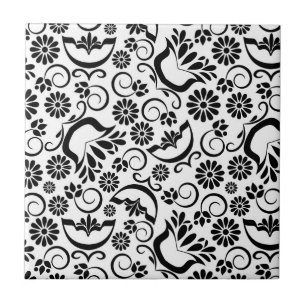 Azulejo preto e branco elegante