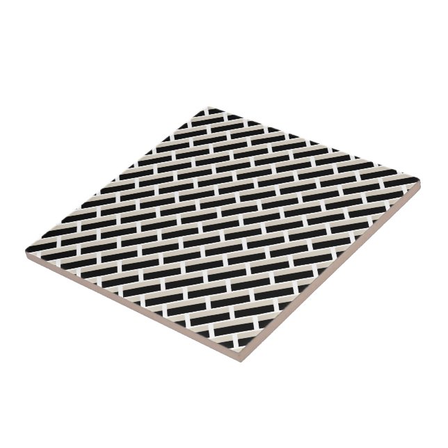 Azulejo Preto e Branco Listrado (Lateral)