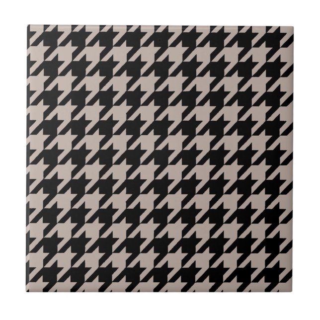 azulejo preto e creme do padrão-houndstooth (Frente)