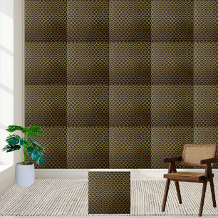 Azulejo preto e Dourado Diamante Geométrico