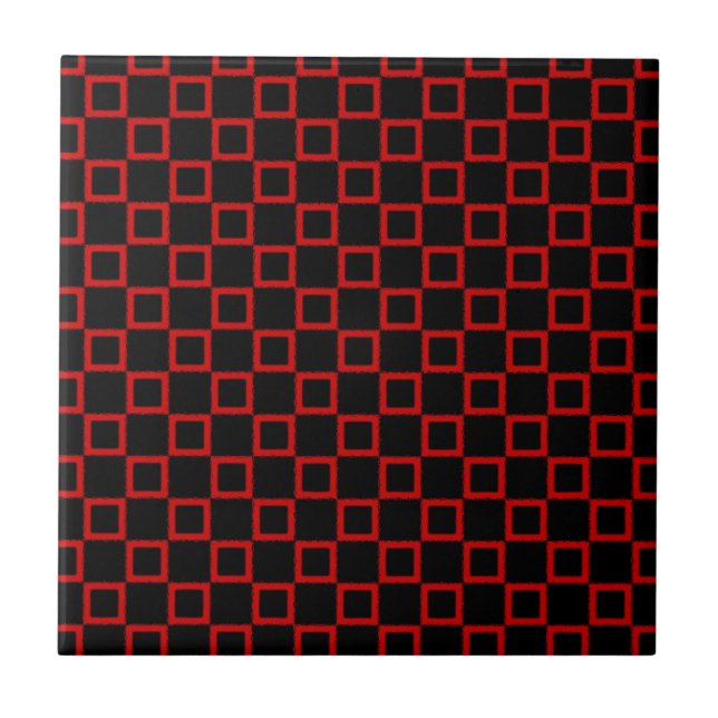 Azulejo preto e vermelho clássico (Frente)