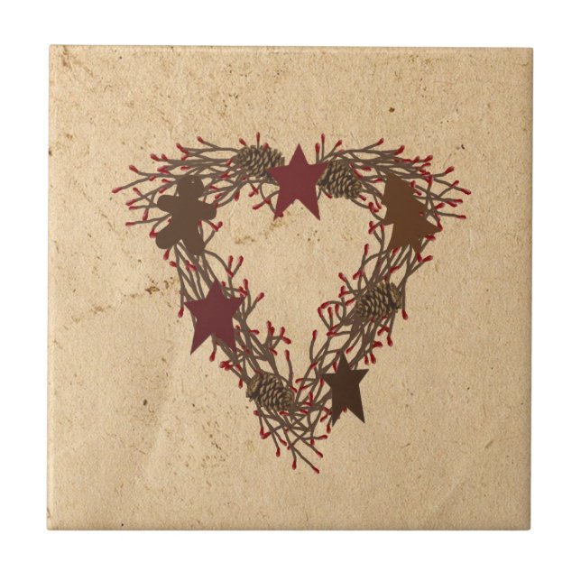 Azulejo primitivo da grinalda do feriado (Frente)