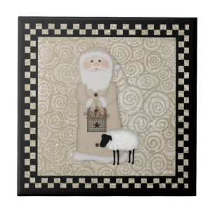 Azulejo primitivo do papai noel