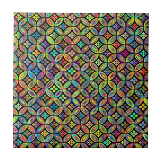 Azulejo Prismático Padrão Floral (Frente)