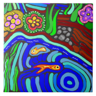 Azulejo psicadélico do jardim