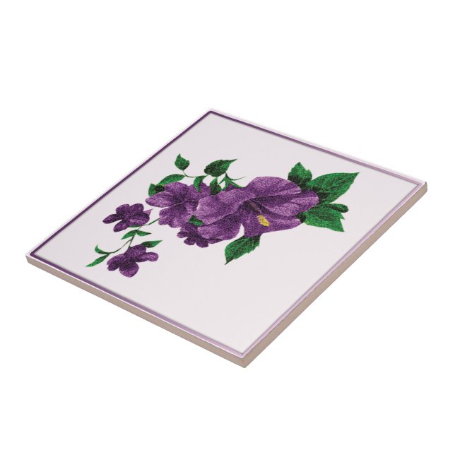 Azulejo Purple Floral Projetado (Lateral)