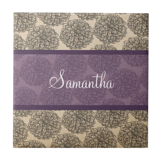 Azulejo Purple Vintage Zinnia (Frente)