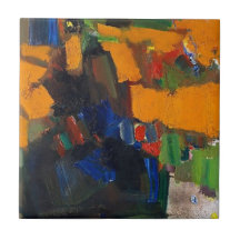 azulejo quadrado de 4,25 polegadas com design abst