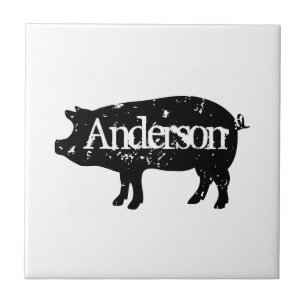 Azulejo quadrado personalizado de silhoutte de por