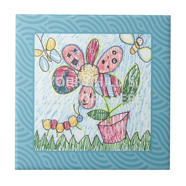 Azulejo quadro azul/Trivet (Frente)