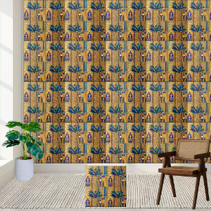 Azulejo Real Egípcio Estético Lotus e Símbolos