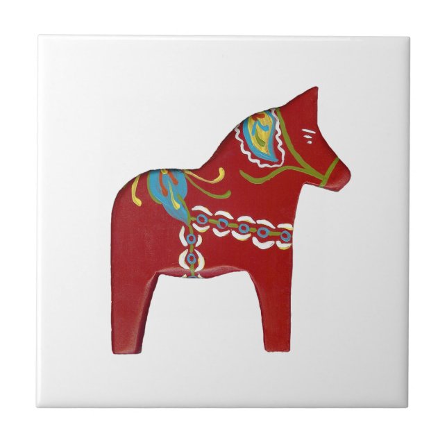 Azulejo Red Dala Horse (Frente)
