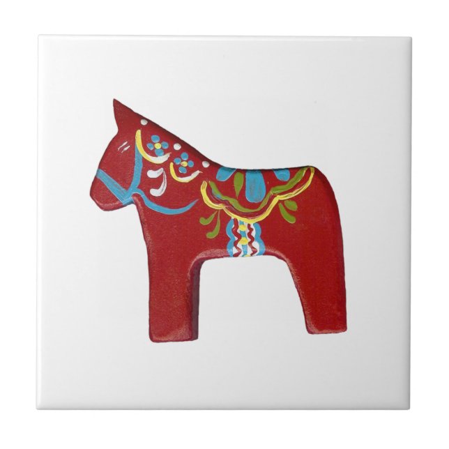 Azulejo Red Dala Horse (Frente)
