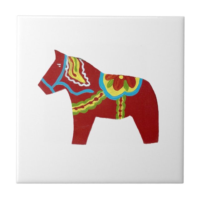 Azulejo Red Dala Horse (Frente)