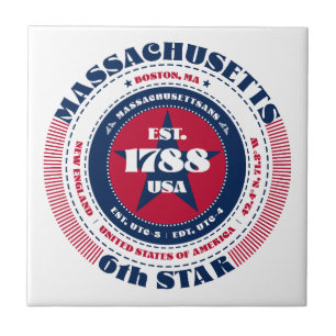 Azulejo Red, White e Blue Massachusetts Cerâmica