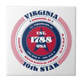 Azulejo Red, White e Blue Virginia Cerâmica