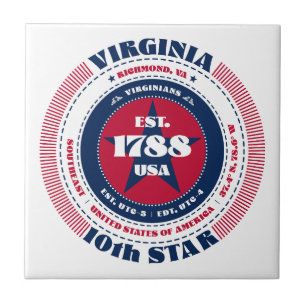 Azulejo Red, White e Blue Virginia Cerâmica